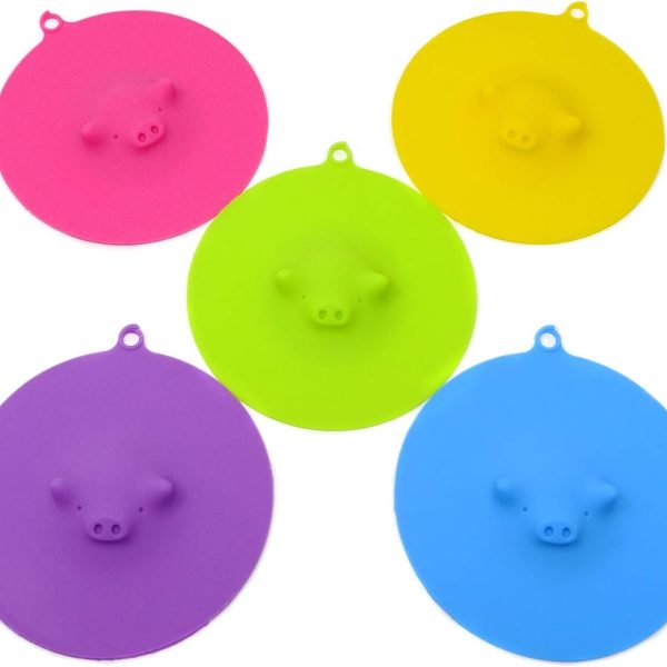 5PCS 13/5.12inch Cute Swimming  Anti-dust Silicone  Lids Mug Cover with Hanging Loops